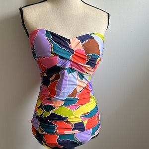 ACMSS Anne Cole Multicolor Strapless Swimsuit